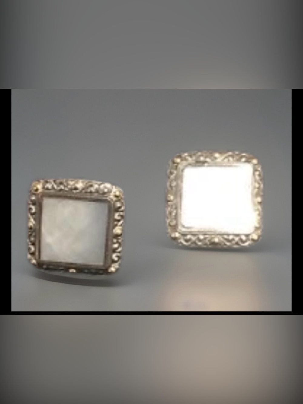 Bali Robert Manse Sterling Silver & 18K Gold Blue Mother Of Pearl Stud Earring